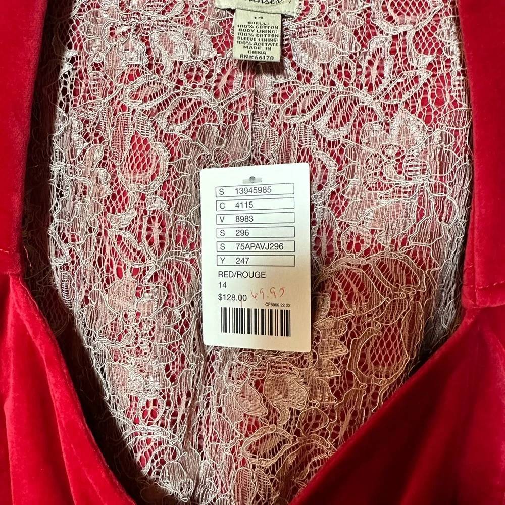 "Vintage" Anthropologie -  Red Velvet Pin Up Style Coat - Picture 2 of 7